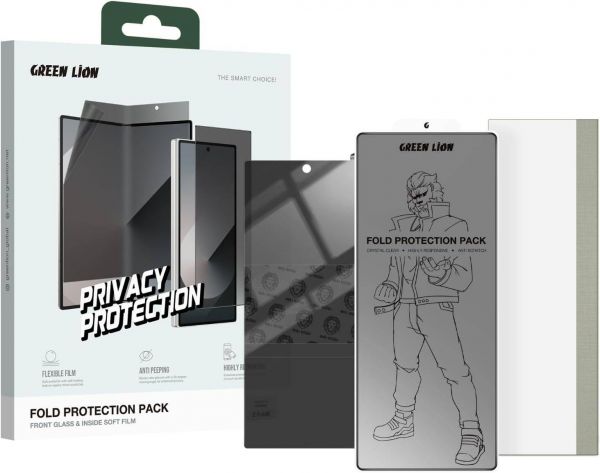 Green Lion Flip Protection Pack Privacy  For Z Fold 6