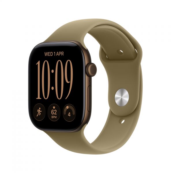 Apple Watch Series 12 GPS 46mm Dark Bronze Aluminium Case with Olive Sport Band