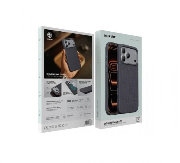 Green Lion Woven MagSafe Soft-Touch Fabric Texture Case for 17 Pro/Pro Max (Purpule)