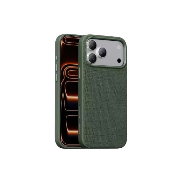 Green Lion Woven MagSafe Soft-Touch Fabric Texture Case for 17 Pro/Pro Max (Green)