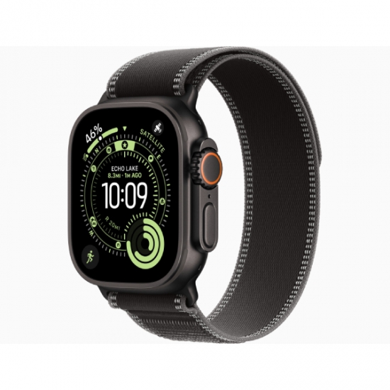 Apple Watch Ultra 3 GPS + Cellular 49mm Black Titanium Case with Black/(Charcoal Trail Loop)