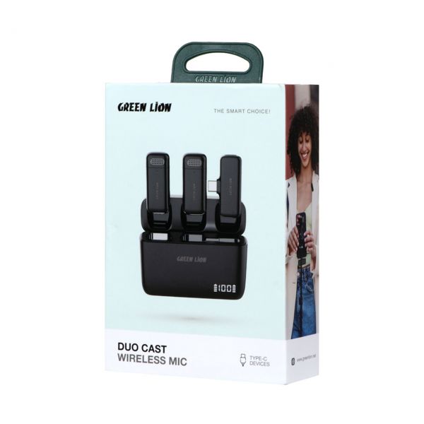 Green Lion Duo Cast Wireless Mic Type-C (Black)