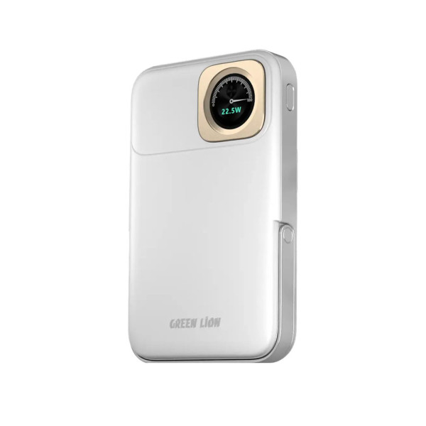 Green Lion Volt Gauge 10000mAh Power Bank PD 22.5W (White)