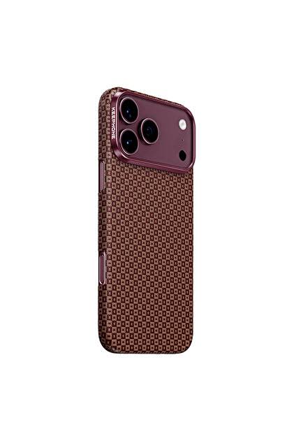 KeePhone iPhone 17 Pro  / iPhone 18 Pro Kevlar Ankora MagSafe Kılıf (Burgundy)