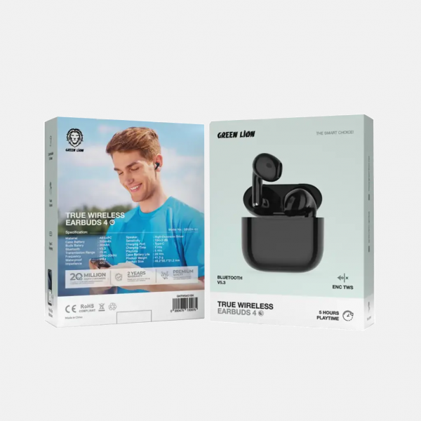 Green Lion True Wireless Earbuds 4 (Black)