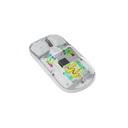 Porodo Transparent Dual-Mode Wireless Mouse RGB Light, Magnetic Cover (White)